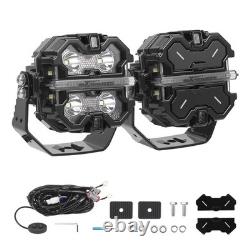 LED Driving Auxiliary Lights For Off Road 4WD SUV RGB Background DRL IP68 160W