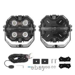 LED Driving Auxiliary Lights For Off Road 4WD SUV RGB Background DRL IP68 160W