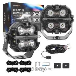 LED Driving Auxiliary Lights For Off Road 4WD SUV RGB Background DRL IP68 160W