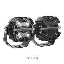 LED Driving Auxiliary Lights For Off Road 4WD SUV RGB Background DRL IP68 160W