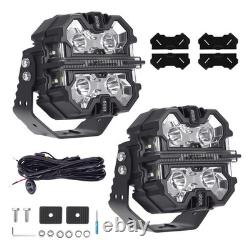 LED Work Light Pods With DRL Function IP68 For Off Road Vehicle ATV SUV Truck