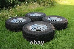 Land Rover 90/110 4x4 steel wheels with wide 10 on/off-road tyres 16 rims x 4