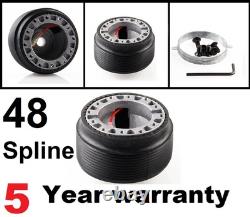 Leather Snap Off Steering Wheel & Boss Kit Fit Land Rover Defender 48 Spline