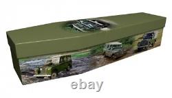 Off Road Landrover Car (Above & Beyond) Design Cardboard Picture Coffin / Casket