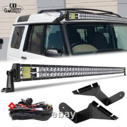 Off-road 52inch Led Light Bar Spot Flood Bracket Kits Land Rover Discovery 1 & 2