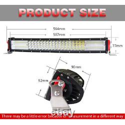 QUad Row Bumper LED Work Light Bar LED 22 Spot Flood Off Road 4x4 + 4'' PODS