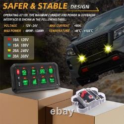 RGB 8 Gang Switch Panel On-Off LED Circuit Control For Jeep Off-Road UTV Marine
