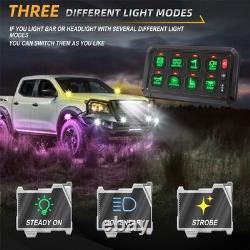 RGB 8 Gang Switch Panel On-Off LED Circuit Control For Jeep Off-Road UTV Marine