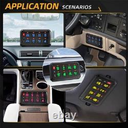 RGB 8 Gang Switch Panel On-Off LED Circuit Control For Jeep Off-Road UTV Marine