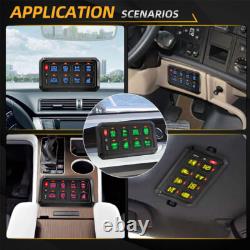RGB 8 Gang Switch Panel On-Off LED Circuit Control For Jeep Off-Road UTV Marine