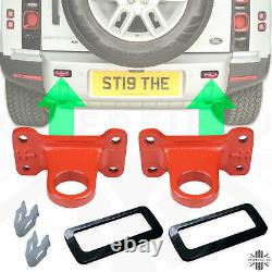 Red/orange Rear Tow Hook Loop kit for DEFENDER X recovery point offroad +inserts