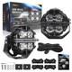 Round LED Work Lights 178W Spot Beam DRL White Amber Off Road Driving Pod Light