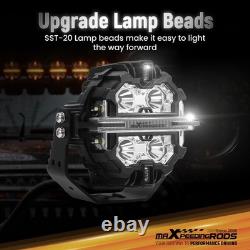 Round LED Work Lights 178W Spot Beam DRL White Amber Off Road Driving Pod Light