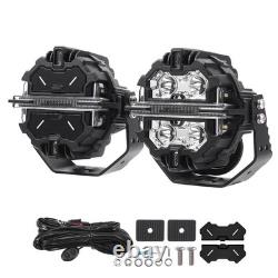 Round LED Work Lights 178W Spot Beam DRL White Amber Off Road Driving Pod Light