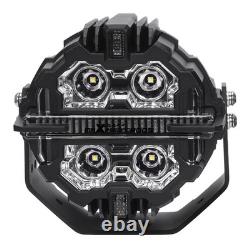 Round LED Work Lights 178W Spot Beam DRL White Amber Off Road Driving Pod Light