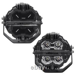 Round LED Work Lights 178W Spot Beam DRL White Amber Off Road Driving Pod Light
