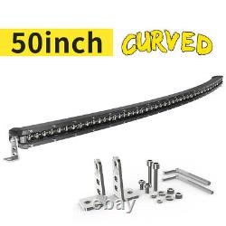 Slim Curved 202632384450 Single Row LED Light Bar Off Road Driving SUV ATV