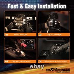 Square LED Auxiliary Driving Lights For Off Road 4WD SUV ATV 270° Beam 19200LM