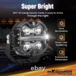 Square LED Auxiliary Driving Lights For Off Road 4WD SUV ATV 270° Beam 19200LM