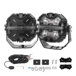 Square LED Auxiliary Driving Lights For Off Road 4WD SUV ATV 270° Beam 19200LM