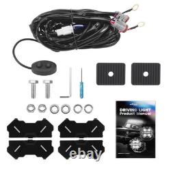 Square LED Auxiliary Driving Lights For Off Road 4WD SUV ATV 270° Beam 19200LM