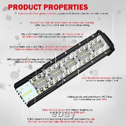 Straight 52inch Offroad Led Light Bar 3-Rows Spot Flood Combo roof Driving Truck