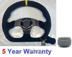 Suede D Shape Steering Wheel & Boss Kit Fit Land Rover Discovery 29 Spline 350mm