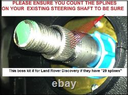 Suede D Shape Steering Wheel & Boss Kit Fit Land Rover Discovery 29 Spline 350mm