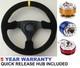 Suede Steering Wheel And Quick Release Snap Off Boss Kit Hub 330mm 13 Inch
