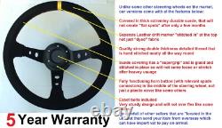 Suede Steering Wheel And Quick Release Snap Off Boss Kit Hub 350mm 13.7 Inch