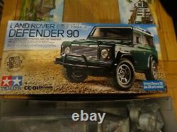 Tamiya Land Rover Defender 90 Cc-01 Chassis New In Box Kit C/w Esc + Led Lights