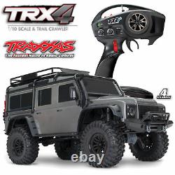 TraxxasTRX-4 Land Rover Defender Silver + 5000 MAH Lipo Battery+Id-Lader Traxxas