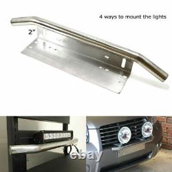 Universal 23Bull Bar Front Bumper License Plate Mount Bracket Holder Heavy Duty