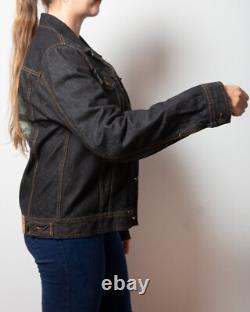 Upcycled Hand Painted Denim Jacket Land Rover Defender Off Road Jacket M