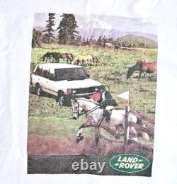 Vintage 90s Land Rover Range Rover Vehicle Off Road Truck T Shirt Horse Jockey L