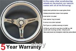 White Wood Steering Wheel & Snap Off Boss Kit 36 Spline For Land Rover Defender
