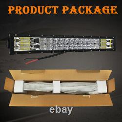 Winch Roof Bumper Straight Light Bar LED 52'' + 22 Spot Flood Off Road 4x4